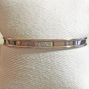 AUTHENTIC BLOOM NYC STAINLESS STEEL 2 TONE RG/SILVER CUFF BRACELET 6"-6 1/2""